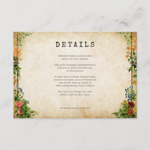 Vintage Garden Greenery Stylish Enclosure Card