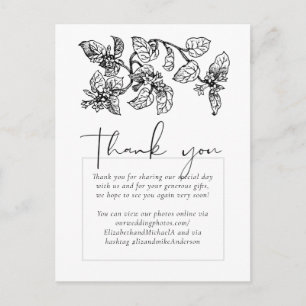 Vintage Garden Leaves Classic Budget Wedding Postcard