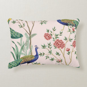 Vintage garden lemon fruit tree, plant, exotic pea accent pillow