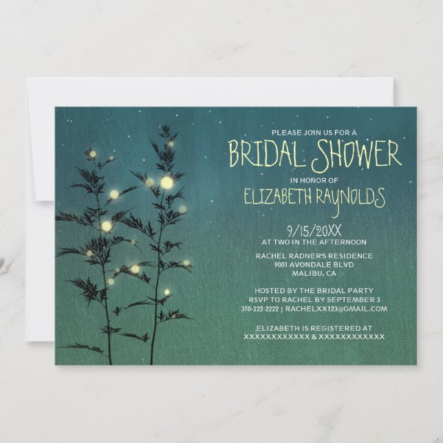 Vintage Garden Lights Bridal Shower Invitations (Front)