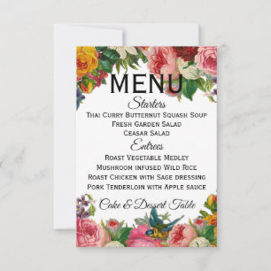 Vintage Garden Menu (fully customizable) Invitation