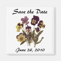 Vintage Garden Pansy Flowers, Save the Date!