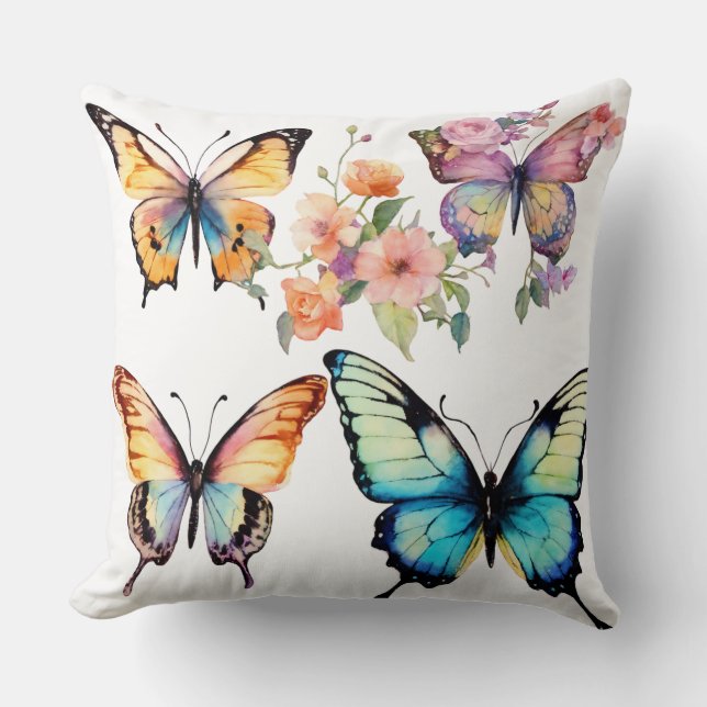 Vintage Garden Party Tee Throw Pillow (Front)