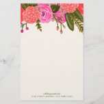 Vintage Garden Personalized Stationery<br><div class="desc">Hand painted pink and red floral design by Shelby Allison.</div>