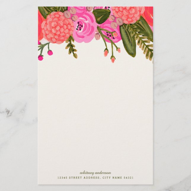 Vintage Garden Personalized Stationery (Front)