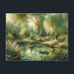 Vintage Garden Pond Green Plants  Postcard<br><div class="desc">Vintage Garden Pond Green Plants Art.</div>