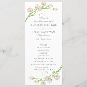 Vintage Garden Roses Wedding Program