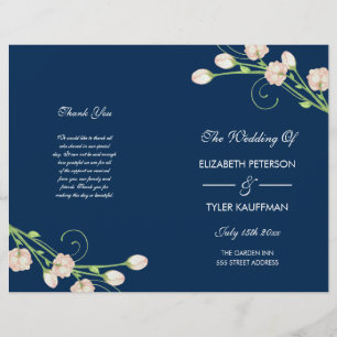 Vintage Garden Roses - wedding program