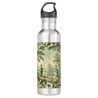 Vintage garden sage green floral 710 ml water bottle