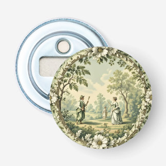 Vintage garden sage green floral bottle opener