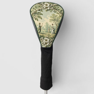 Vintage garden sage green floral golf head cover