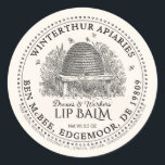 Vintage Garden Skep Beeswax Lip Balm Label<br><div class="desc">Men and women alike use lip balm, but too often lip balm labels are intrinsically marketed for the female eye. This editable beeswax lip balm label with vintage garden skep and little bees is specifically designed to be gender-neutral so that everyone will feel comfortable pulling it out of their pocket...</div>