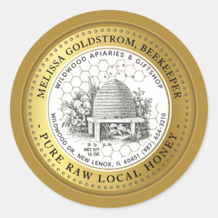 Vintage Garden Skep Honey Étiquette honeypeb OR