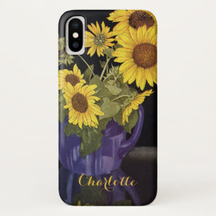 Vintage Garden Summer Sunflower Flowers in a Vase Case-Mate iPhone Case