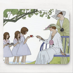 Vintage Garden Tea Party Mouse Pad