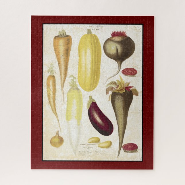 Vintage Garden Vegetables Kitchen Art Jigsaw Puzzle (Vertical)