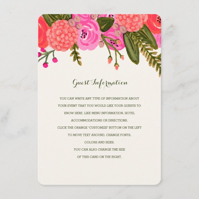 Vintage Garden Wedding Insert (Front)