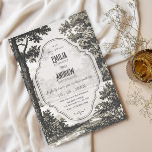 Vintage garden wedding invitation
