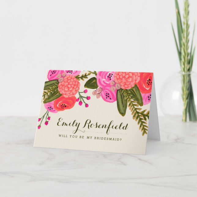 Vintage Garden Wedding Party Card (Front)