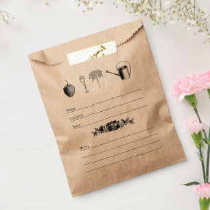 Vintage Gardener Illustrated Seed Saving Favour Bag