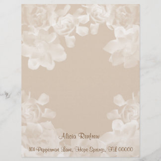 Vintage Gardenia Letterhead Stationery