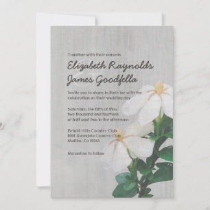 Vintage Gardenias Wedding Invitations