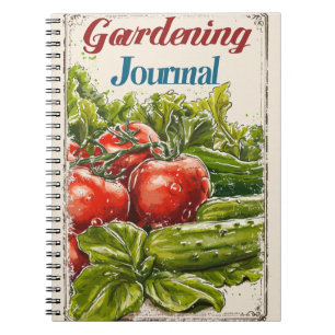 Vintage Gardening Tomato Cucumber Salad Notebook