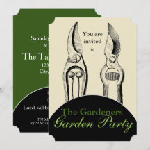 VINTAGE Gardening Tools Garden Party Invitation