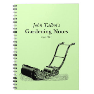 VINTAGE Gardening Tools Lawnmower Garden Notes Notebook