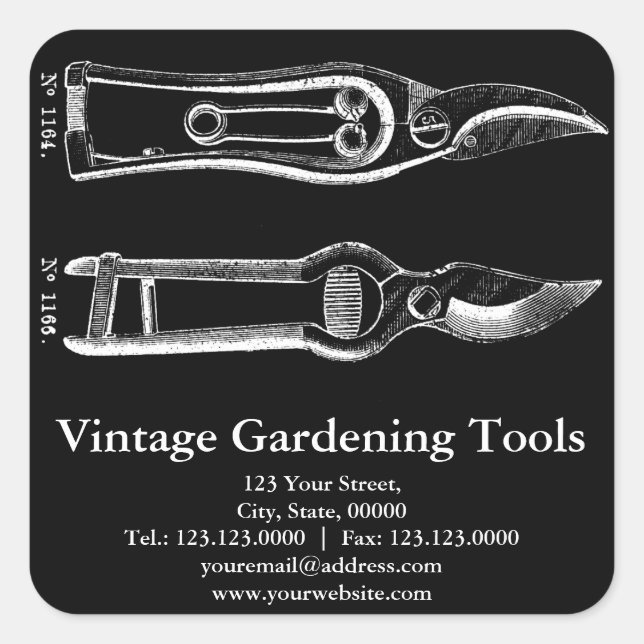 VINTAGE Gardening Tools Pruners Custom B Stickers (Front)