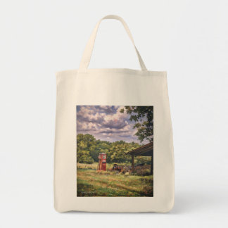 Vintage Gasoline Pump on a Rural Country Farm Tote Bag
