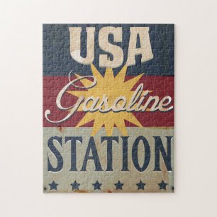 Vintage Gasoline Sign Jigsaw Puzzle