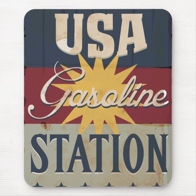Vintage Gasoline Sign Mouse Pad (Front)