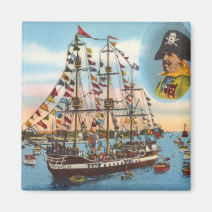 Vintage Gasparilla Pirate Ship Tampa Magnet