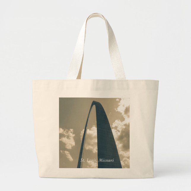 Vintage Gateway Arch Large Tote Bag (Front)