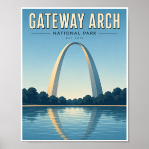 Vintage Gateway Arch National Park Travel Poster