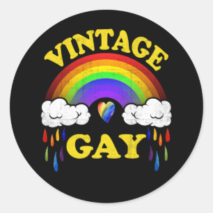 Vintage Gay LGBT Gay Pride Month Rainbow Classic Round Sticker