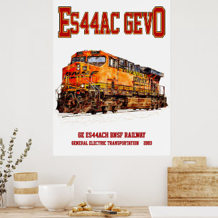 Vintage GE ES44AC GEVO Diesel Locomotive  Photo Print