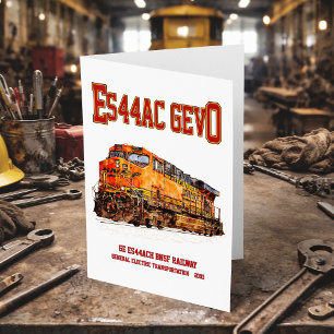 Vintage GE ES44AC GEVO Diesel Locomotive  Thank You Card