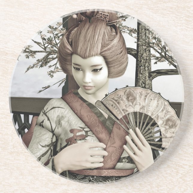 Vintage Geisha Coaster (Front)