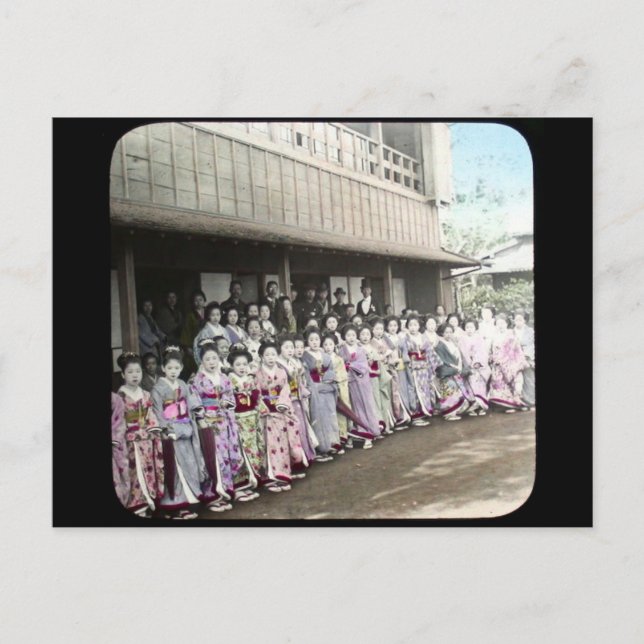Vintage Geisha Magic Lantern Slide Postcard (Front)