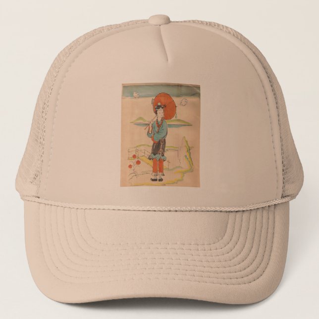 Vintage Geisha Trucker Hat (Front)
