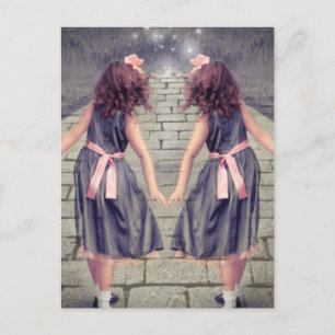 vintage gemini best friends forever Twin girls Postcard