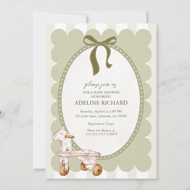 Vintage Gender Netural Baby Shower Invitation (Front)