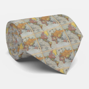 Vintage General Map of the World Tie