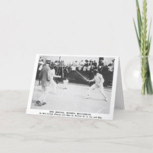 Vintage General Patton Epee Fencing Note Card