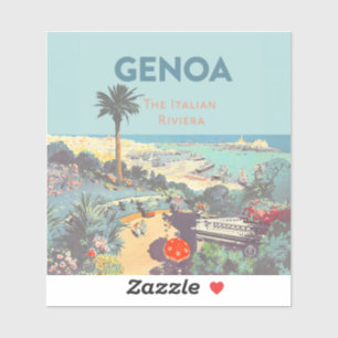Vintage Genoa Italian Riviera Travel Poster 1931 