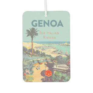 Vintage Genoa Italian Riviera Travel Poster 1931  Air Freshener