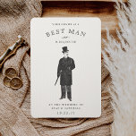 Vintage Gent | Best Man Request Card<br><div class="desc">Ask a friend or loved one to stand with you as your best man with this vintage style card featuring an illustration of a gentleman in a top hat, coat and cane. Card reads "your service as a best man is requested at the wedding of [name] and [name]." Personalize with...</div>