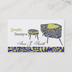 Vintage Gentle Floral Chair Interior Design Business Card